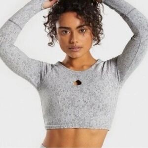 NWT Gymshark Fleur Texture Long Sleeve Crop Top